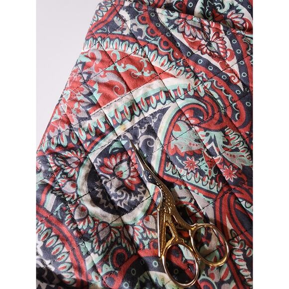 WAVERLY INSPIRATIONS Red Multicolored Paisley Hobo Quilted Hippie Crossbody - Picture 8 of 8